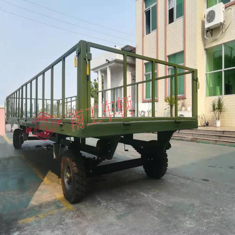 5吨护栏ky平台_KY（中国）一站式服务平台 全挂底盘拖车 军绿色